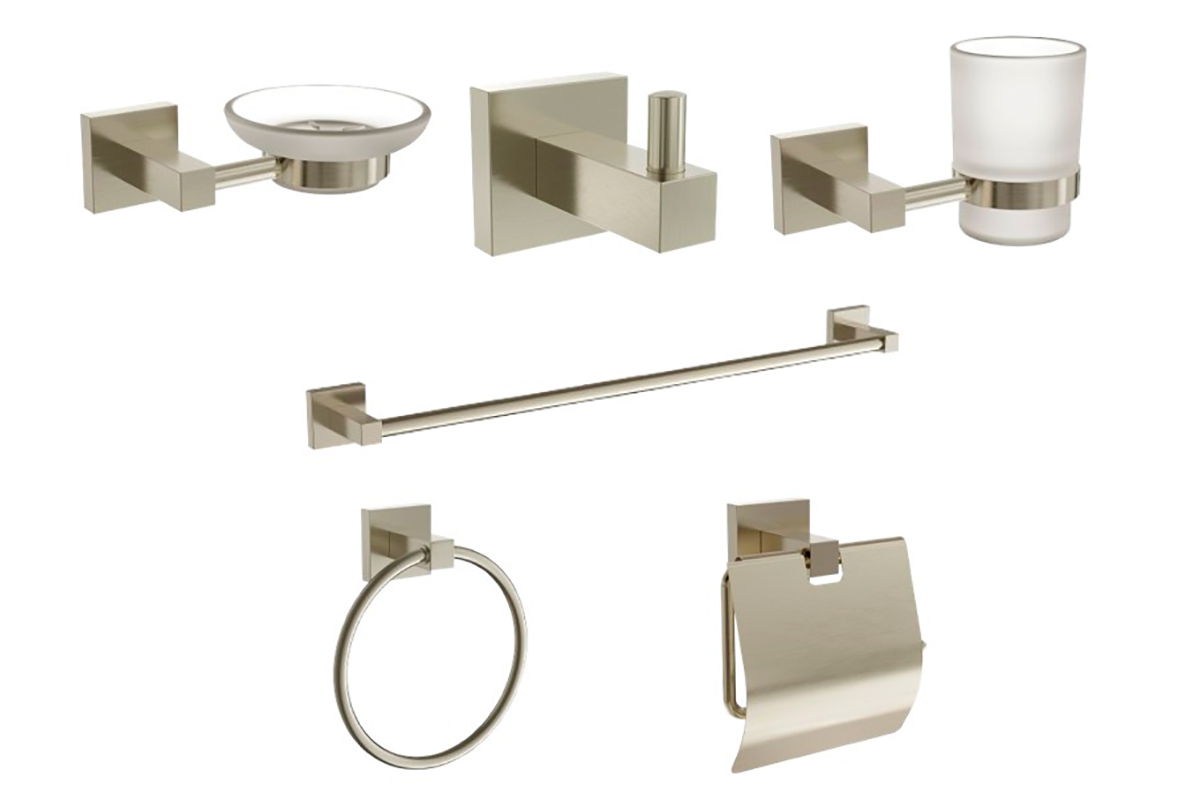 Juego de accesorios para ba�o 8022 acabado sat�n 