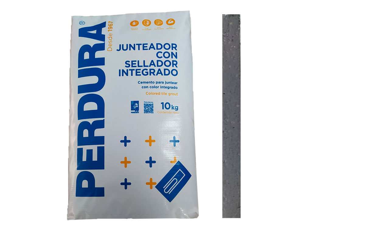 Junteador con sellador integrado color acero, bolsa de 10 kilos 