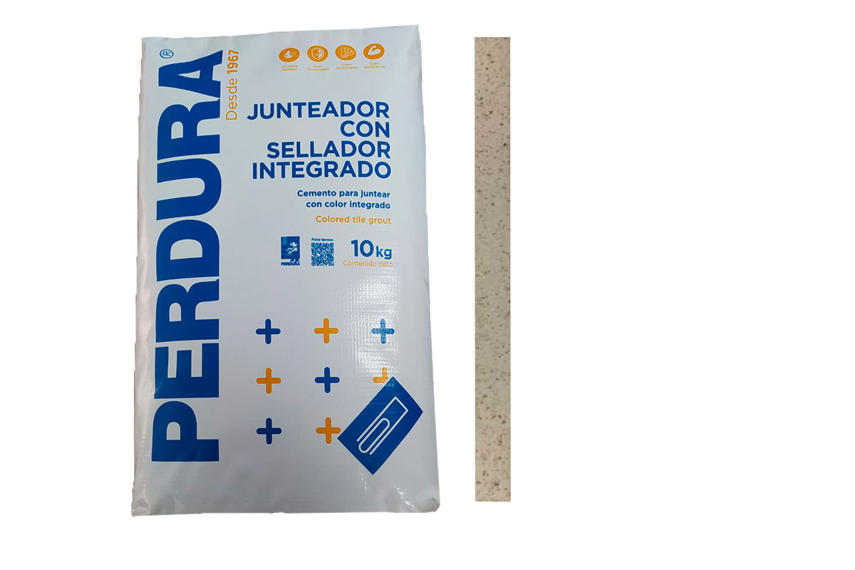 Junteador con sellador integrado color almendra, bolsa con 10 kilos