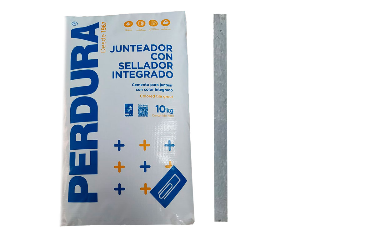 Junteador con sellador integrado color mercurio bolsa con 10 kilos
