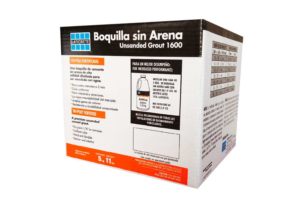 Junteador sin arena color blanco brillante caja con 5 kilos 