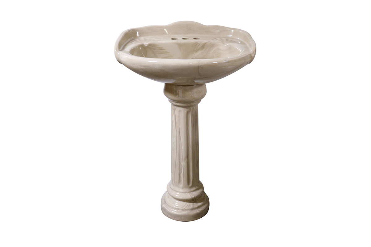 Lavabo con pedestal Oxford beige marmoleado