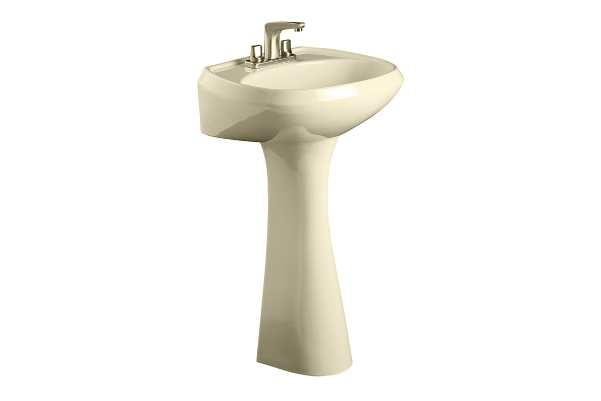 Lavabo con pedestal Austria, 1 taladro color hueso 