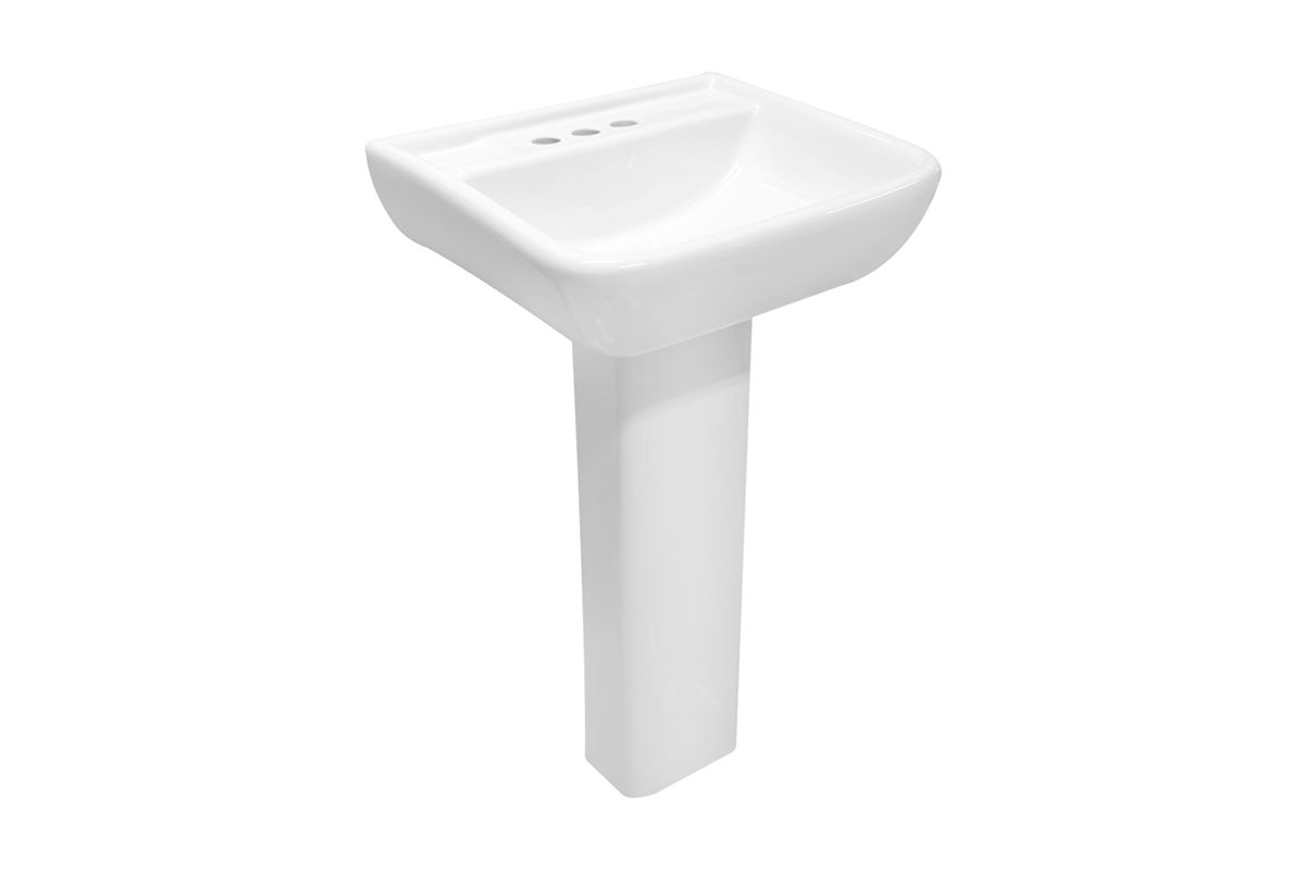 Lavabo con pedestal Goya color blanco a un taladro