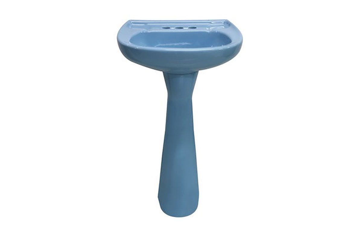 Lavabo con pedestal Jazmin color azul holanda