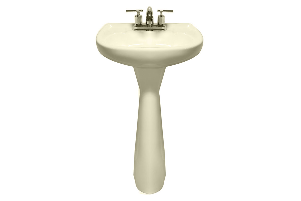 Lavabo con pedestal Jazmn color marfil