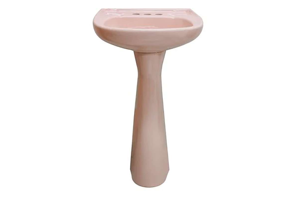 Lavabo con pedestal Jazmn color rosa