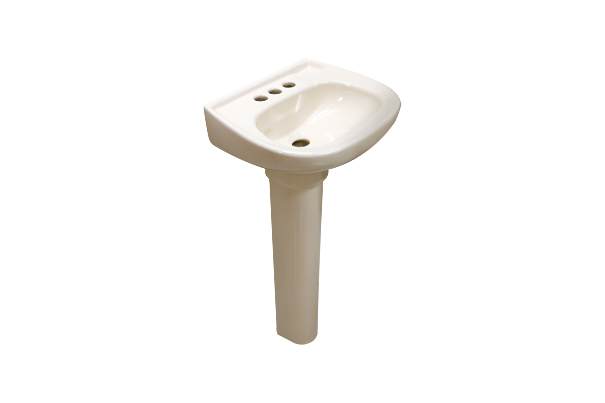 Lavabo con pedestal Lucas color marfil 