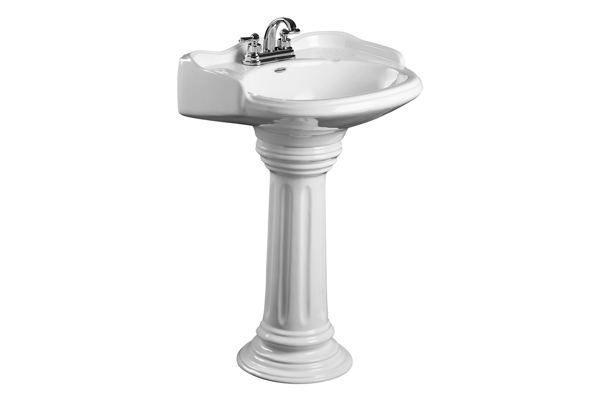 Lavabo con pedestal Royalty color blanco 
