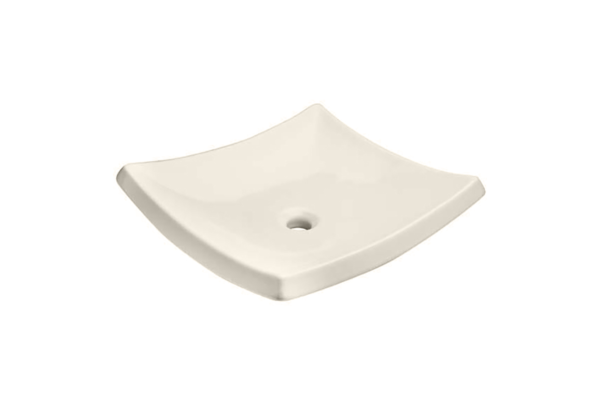 Lavabo cuadrado de sobreponer, Trazzo color marfil