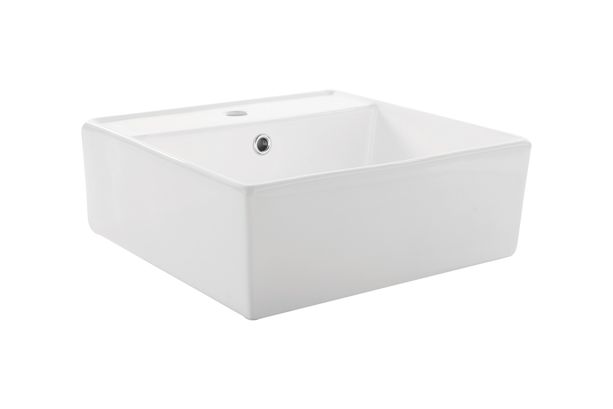 Lavabo de sobreponer Cuadrato color blanco