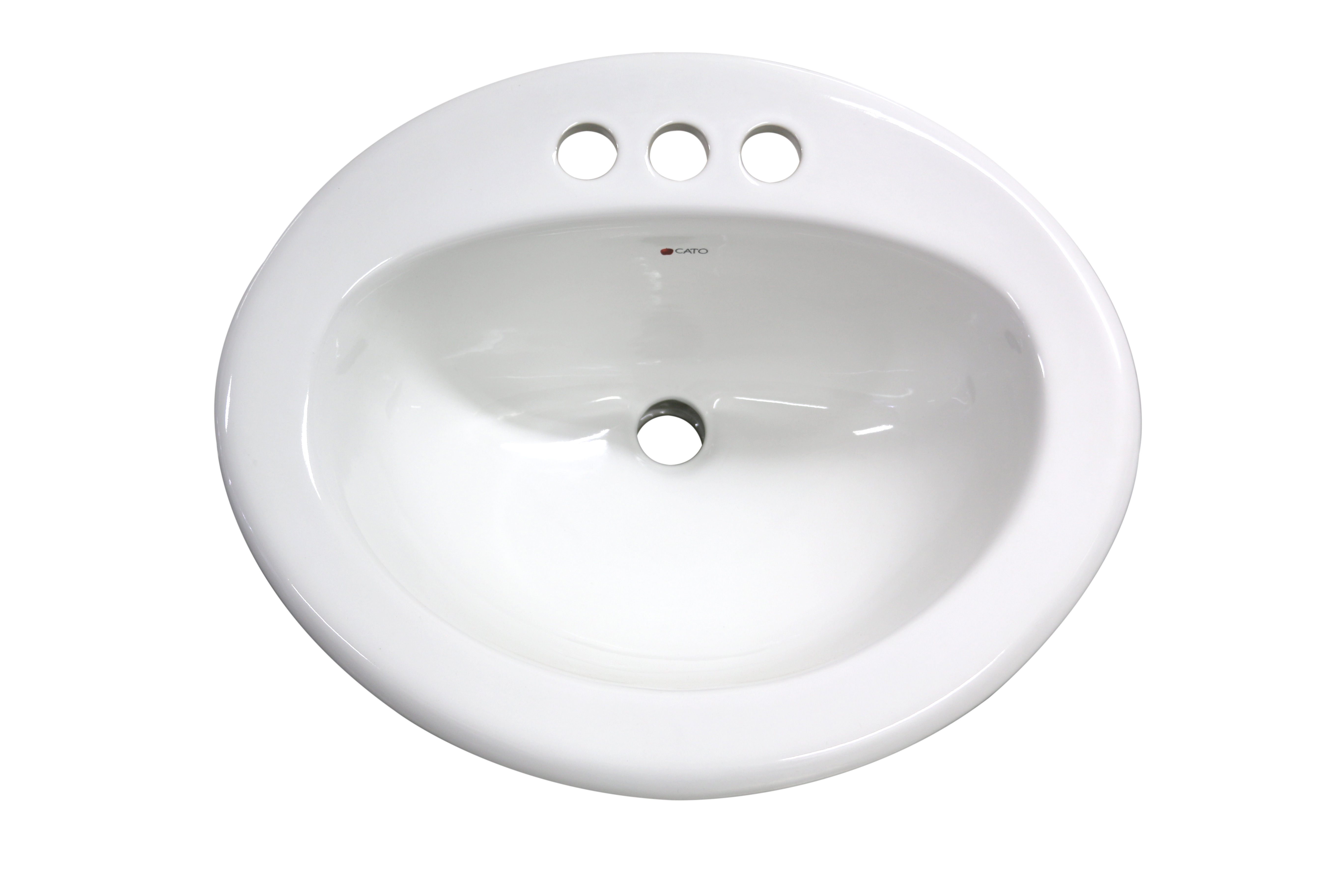 Lavabo de sobreponer ovalado color blanco para mezcladora