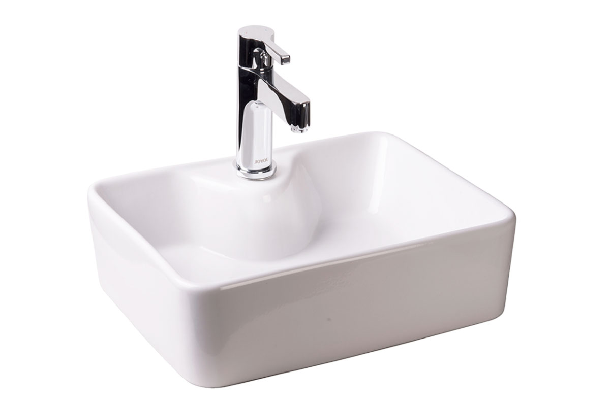 Lavabo de sobreponer EKO 8 color blanco 1 taladro