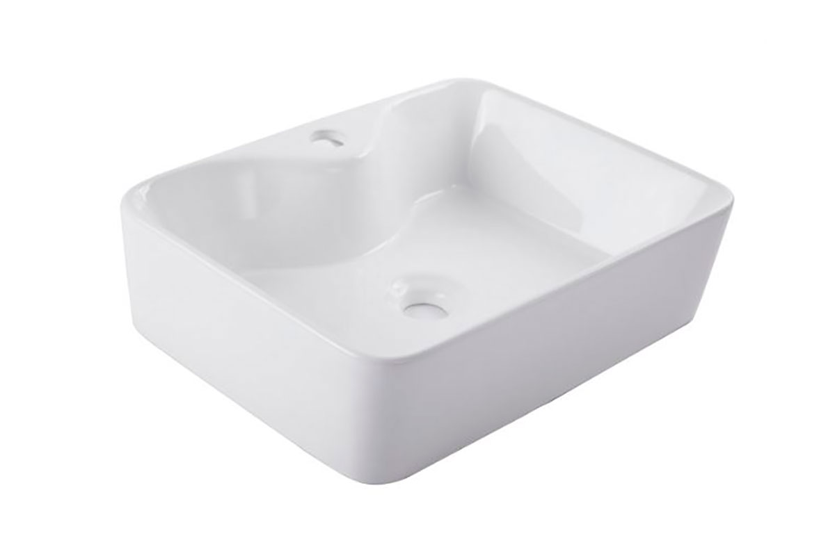 Lavabo de sobreponer Kuun cuadrado en color blanco