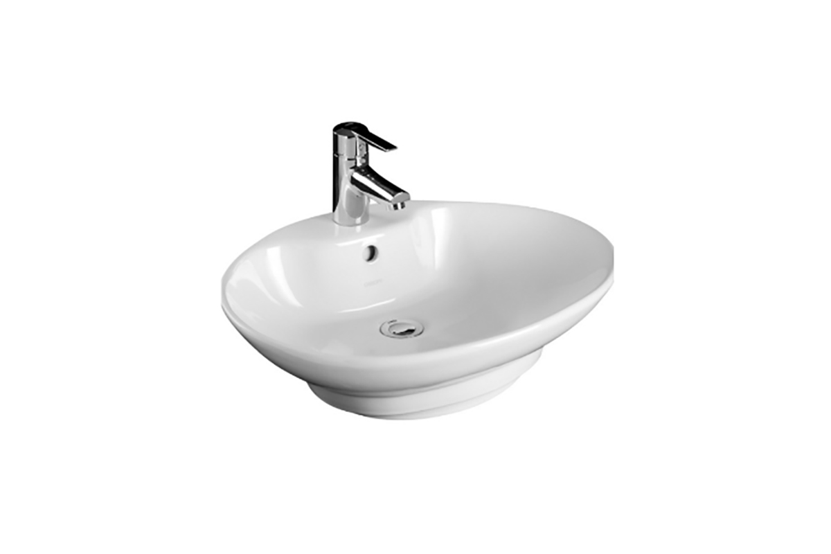Lavabo de sobreponer ovalado Miros color blanco 