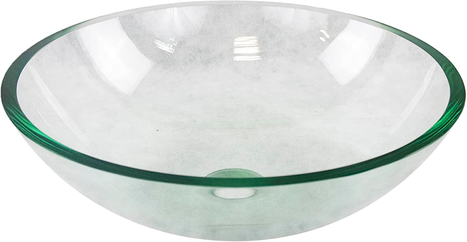 Lavabo empotrable de vidrio circular