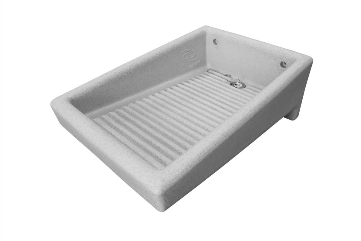 Lavadero sin pileta 45 x 65 x 25 cm color granito blanco 