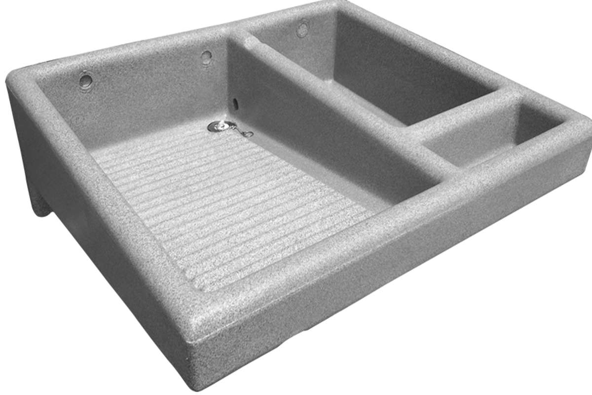 Lavadero Versaplas grande 73 x 65 x 25 cm color granito blanco