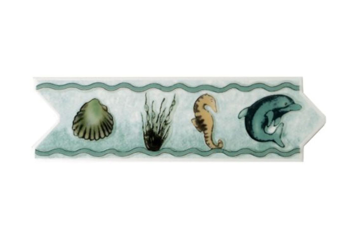 Listel F-Caribe 2 verde 8 x 25 cm