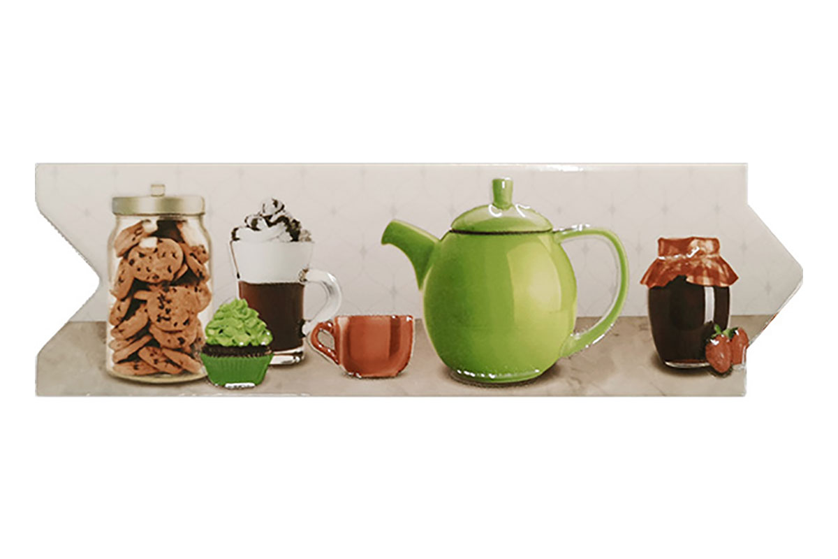 Listel Olivo 8 x 25 cm para cocina