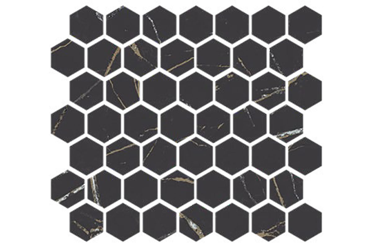 Malla 1A Infinity black 30 x 30 Negro mate hexagonal