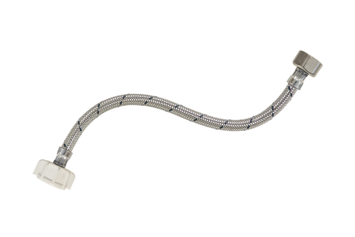 Manguera alimentadora para WC 35 cm con llave 1/2 x 7/8, tuerca de plstico 7/8
