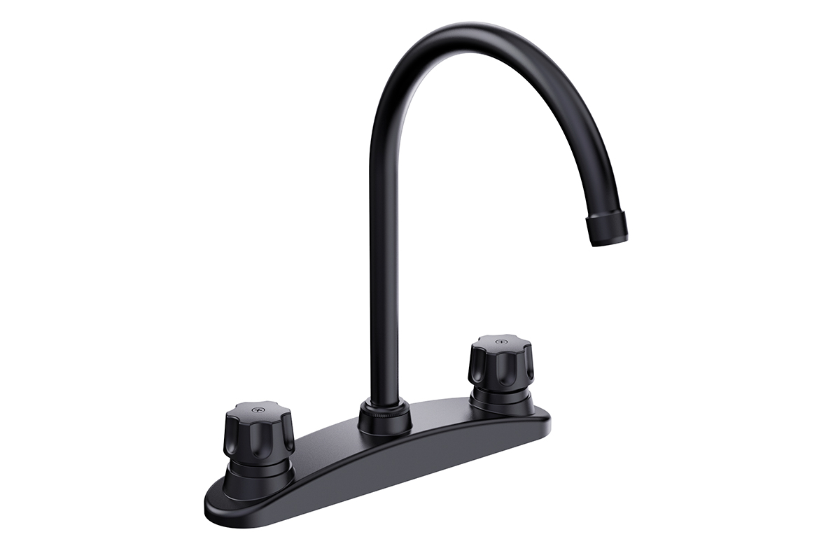 Mezcladora para fregadero de 8" con manerales 2210-N acabado negro mate