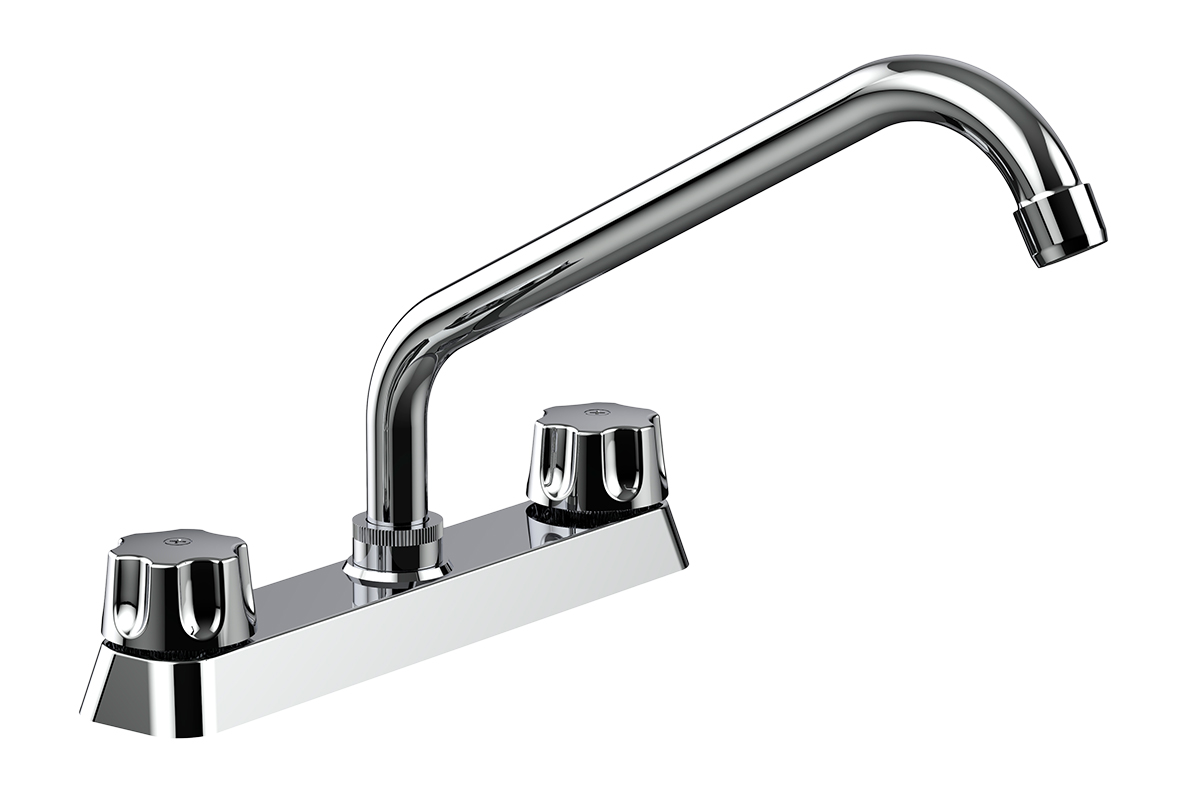 Mezcladora para fregadero de 8", modelo 2200NA , acabado acero inoxidable 