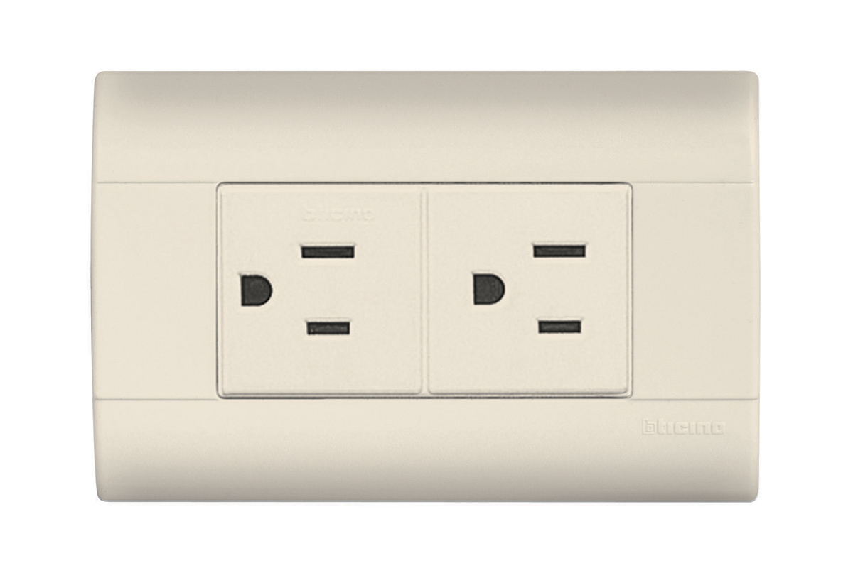 Contacto duplex color marfil 