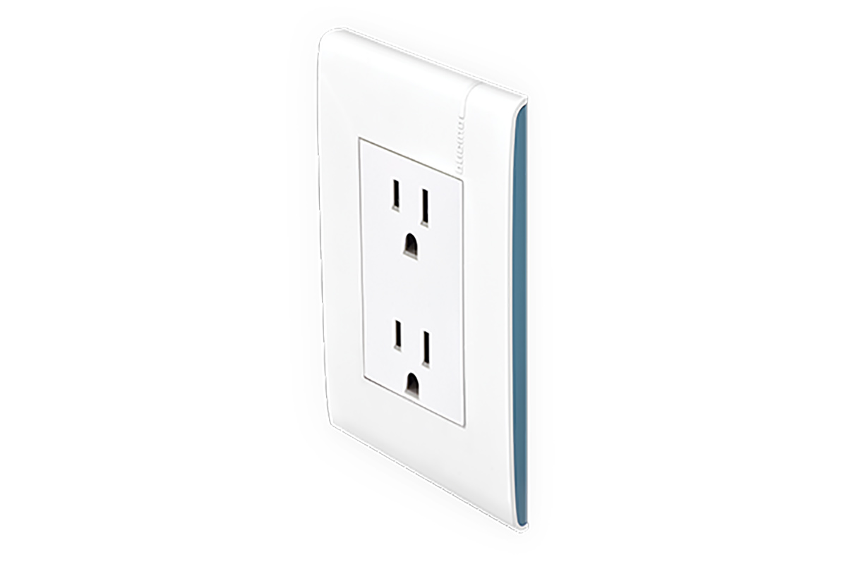 Contacto duplex 2P+T color blanco/aqua