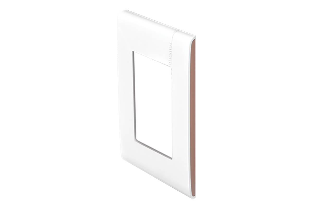 Tapa de 3 mdulos color blanco/moka 