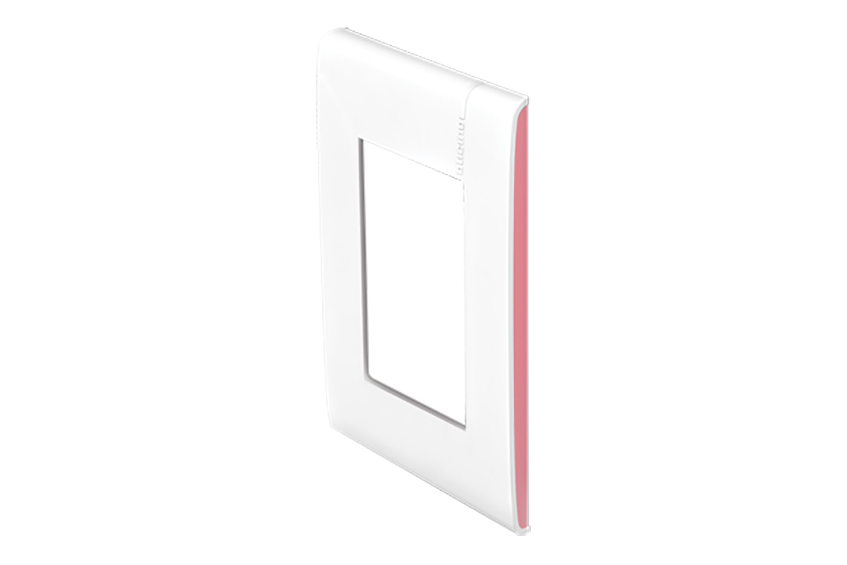 Tapa de 3 mdulos color blanco/flamingo 