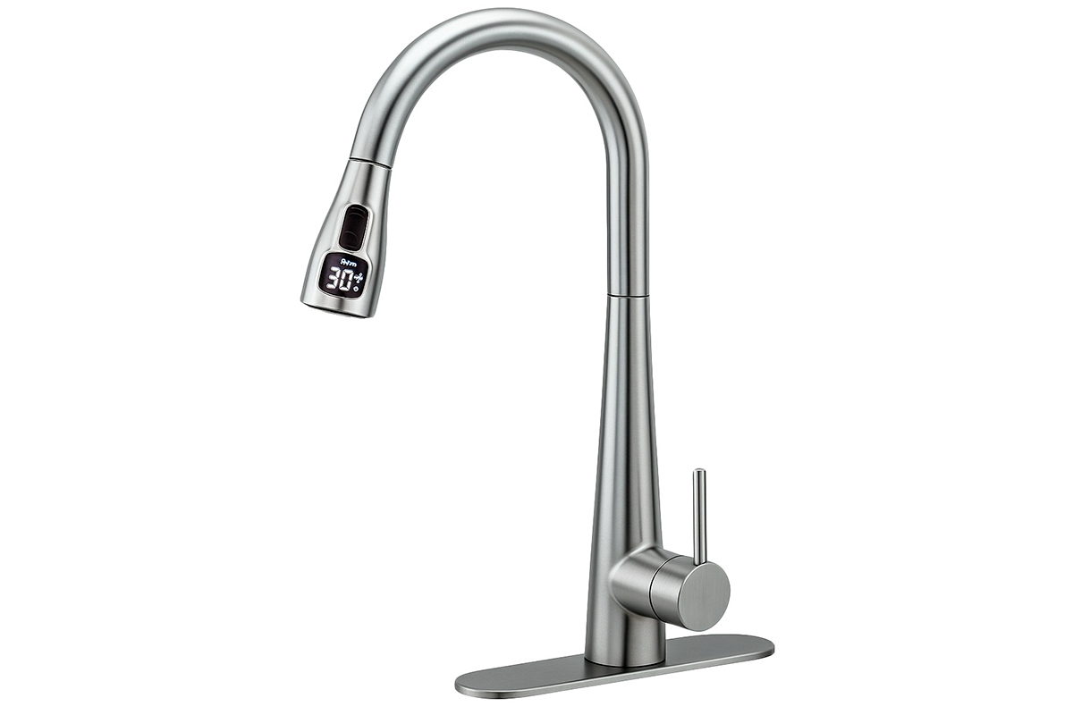 Monomando para fregadero con rociador inteligente 10078I acabado satn