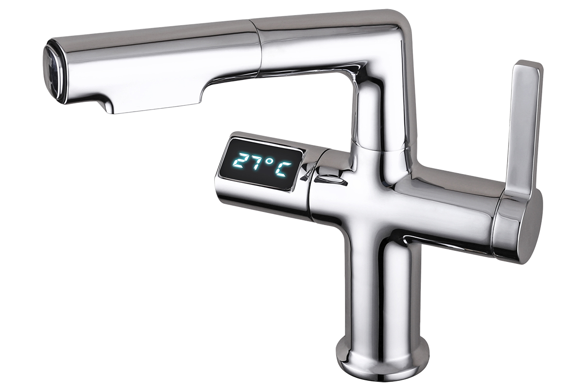 Monomando para lavabo con pantalla digital 10500 acabado cromo