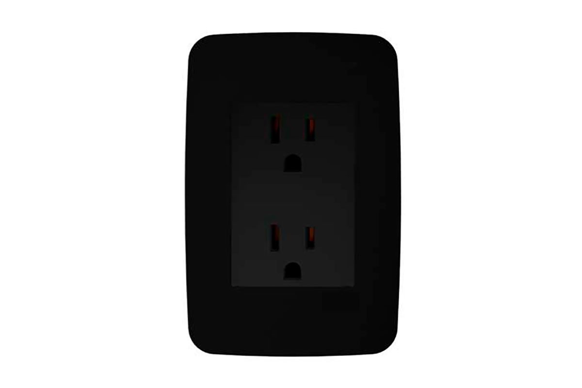 Contacto 2P+T duplex con tapa incluida N0325-NG color negro, linea origen 