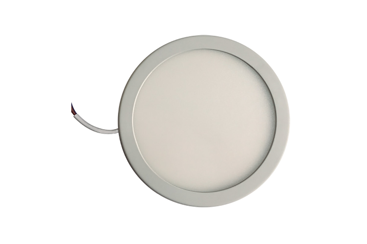 Panel LED circular 8W color blanco, luz amarilla