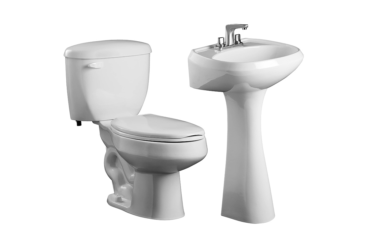 Paquete de bao con inodoro alargado Andromeda y lavabo Austria color blanco 