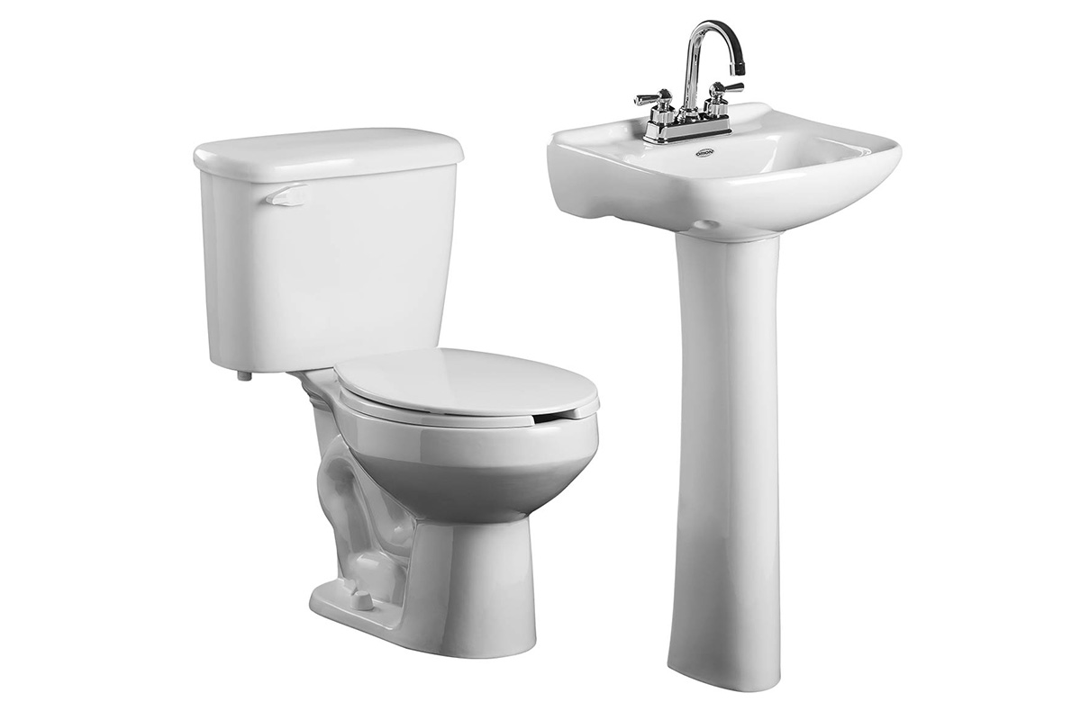 Paquete de bao Novara con inodoro redondo y lavabo color blanco 