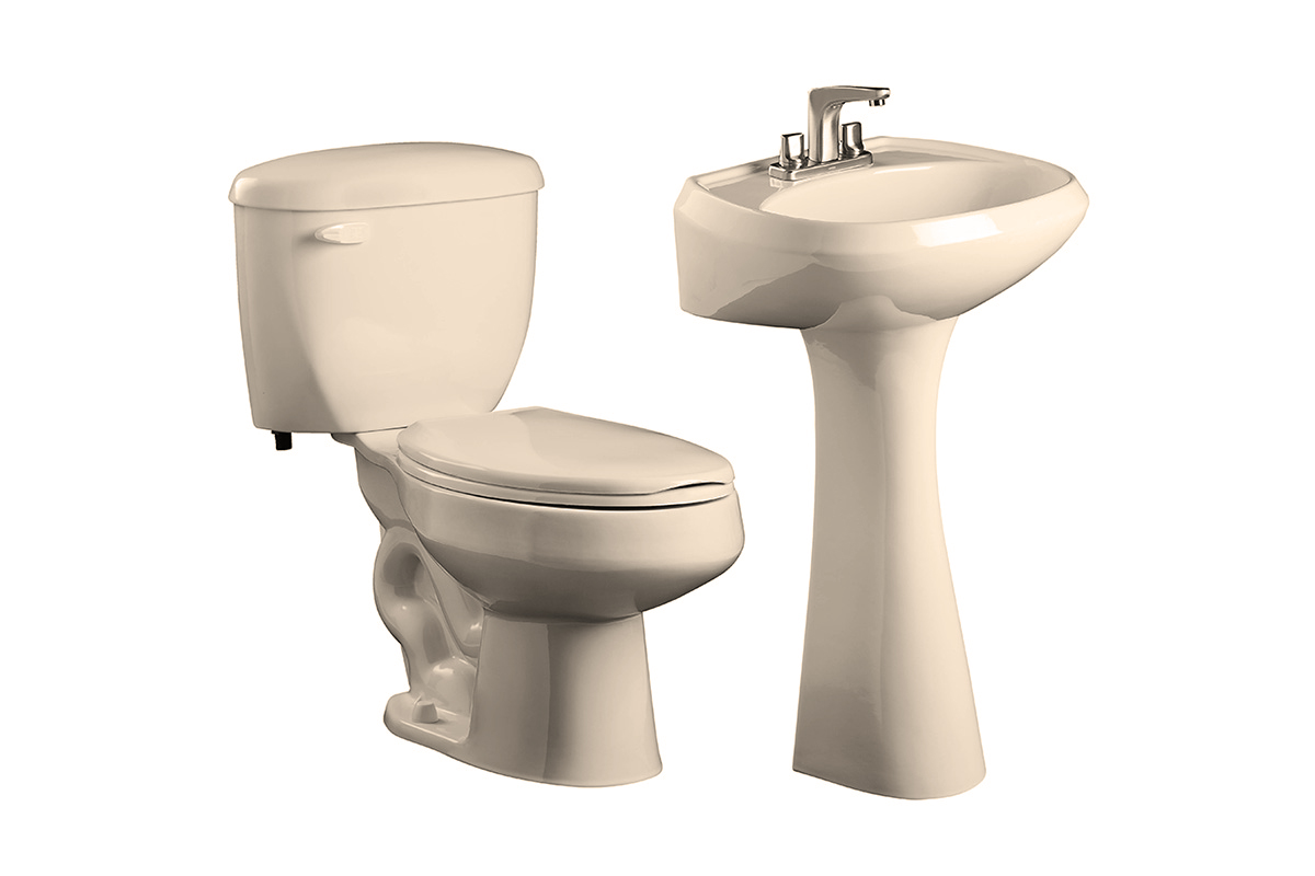 Paquete de inodoro alargado y lavabo 2A color hueso 