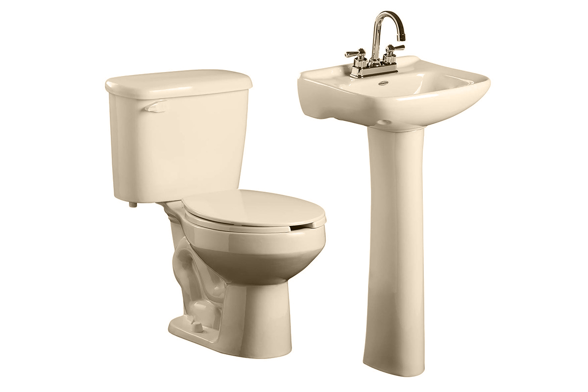 Paquete de bao Novara con inodoro redondo y lavabo 1A color hueso