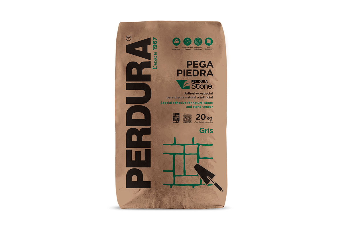 Pega piedra gris 20 Kg