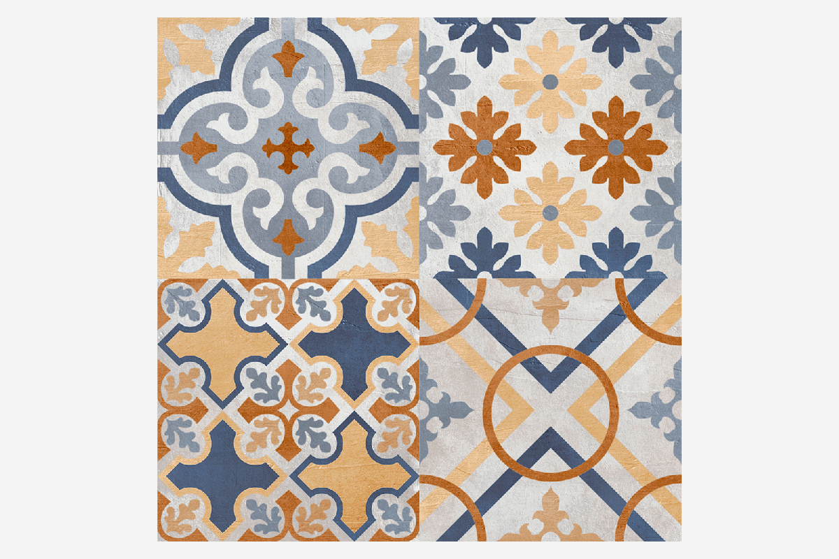 Piso Mezzo deco 1A 44 x 44 cm, caja con 1.92 m2