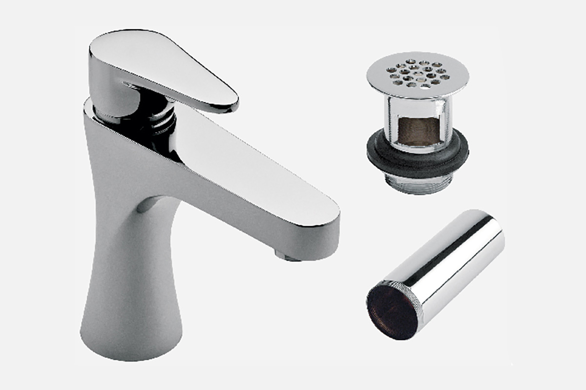 Monomando para lavabo con contra canasta MO8-DC-02 cromo 