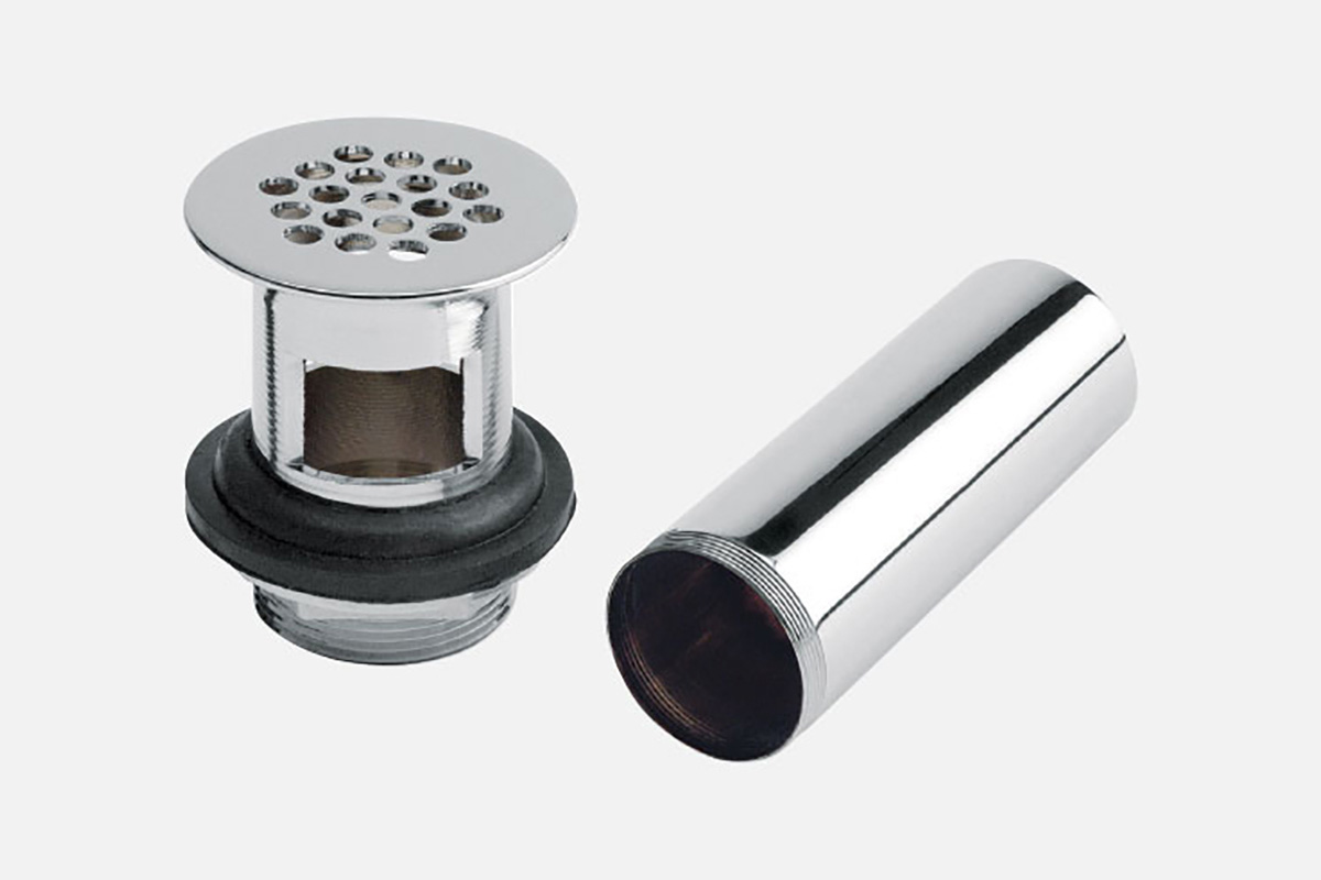 Contra con rejilla y rebosadero para lavabo CLR-01 cromo
