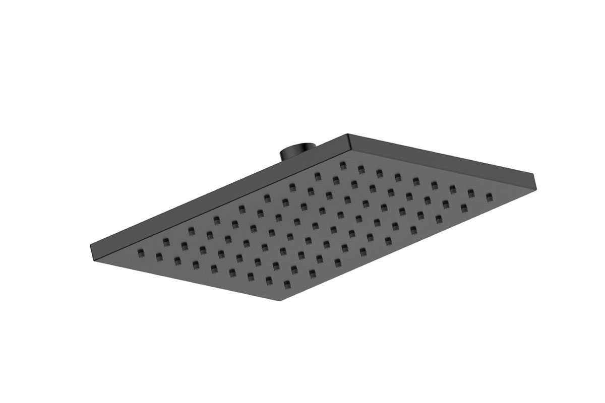 Regadera de cascada cuadrada negro mate, sin brazo 8 x 8" PR-C501MB