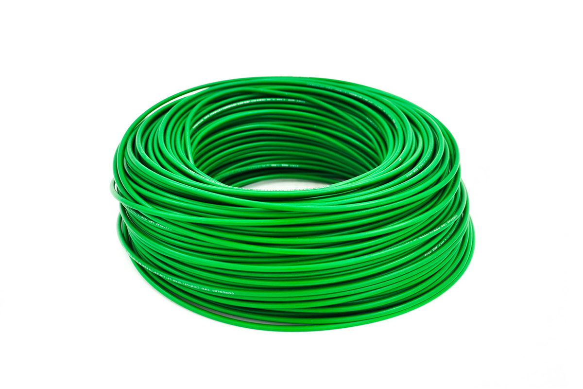 Cable verde por rollo THHW10 