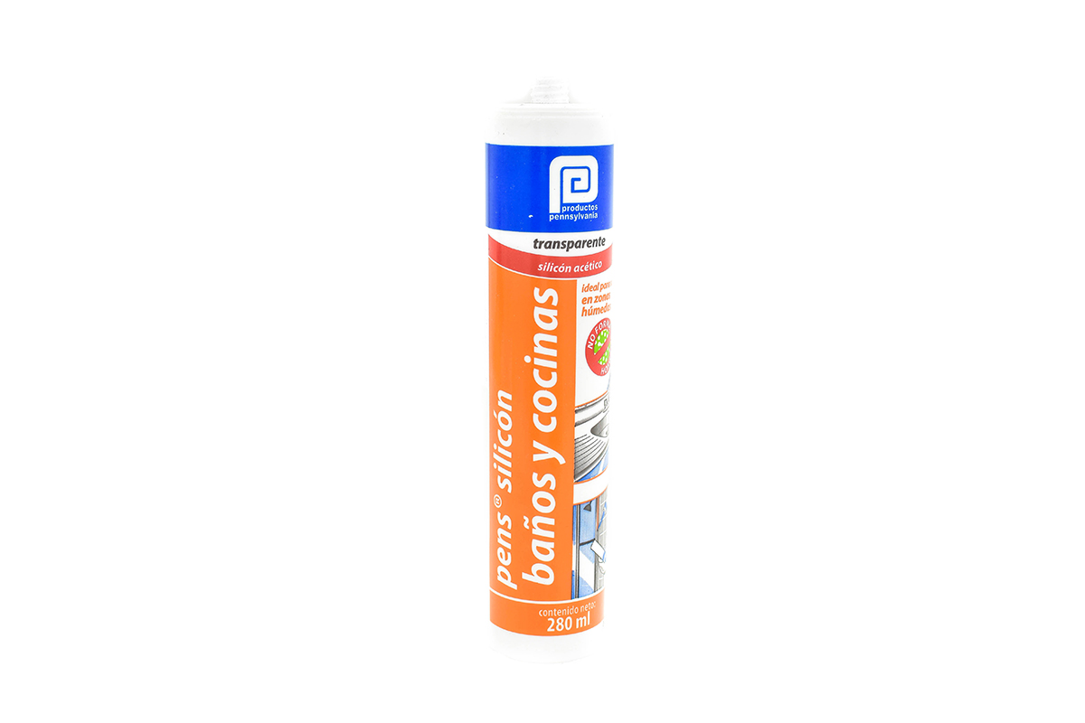 Sellador de silicn baos y cocinas transparente cartucho de 280 ml 