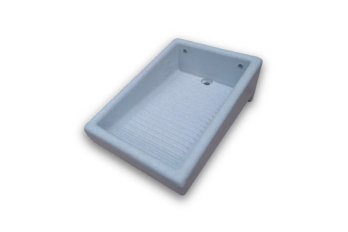 Tallador de plstico  sin pileta granito blanco 45 x 65 x 25 cm