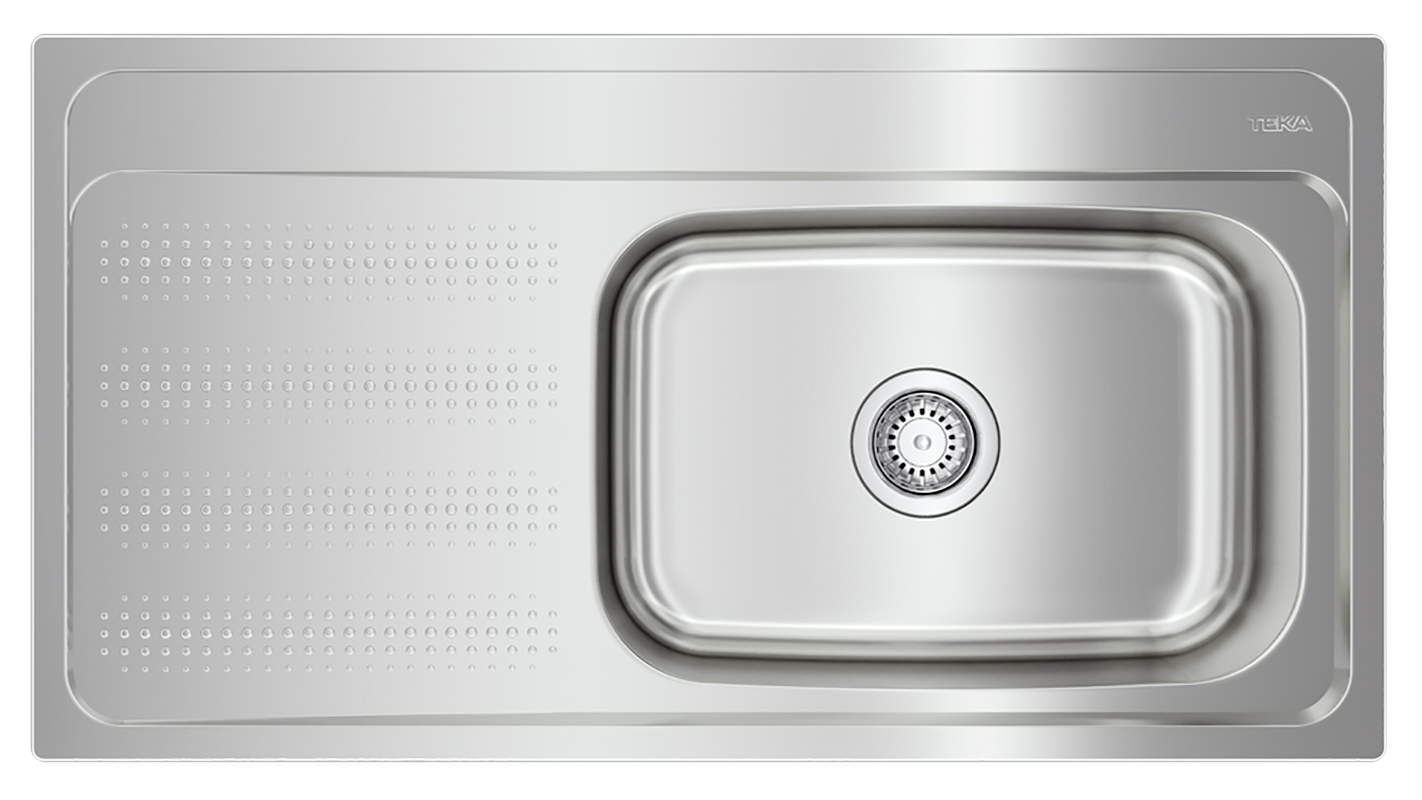 Tarja de acero inoxidable satinado 950T-XN izquierda 3 taladros (para mezcladora)