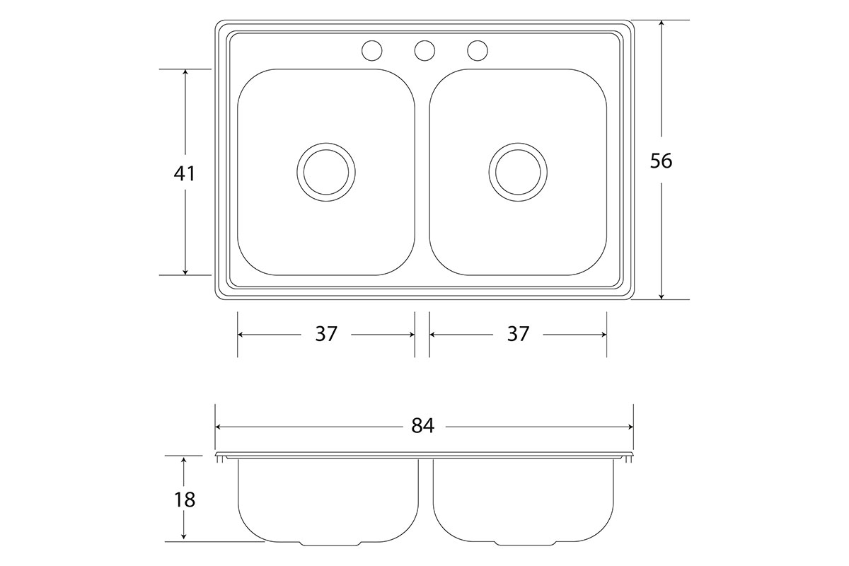 Paquete Fregadero + Mezcladora+ Accesorios, Doble tarja 84 x 56 cm – Bedon